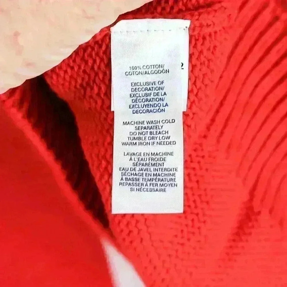 NWT Chaps Size M Red 100% Cotton 1/4 zip mock neck sweater - Picture 12 of 14